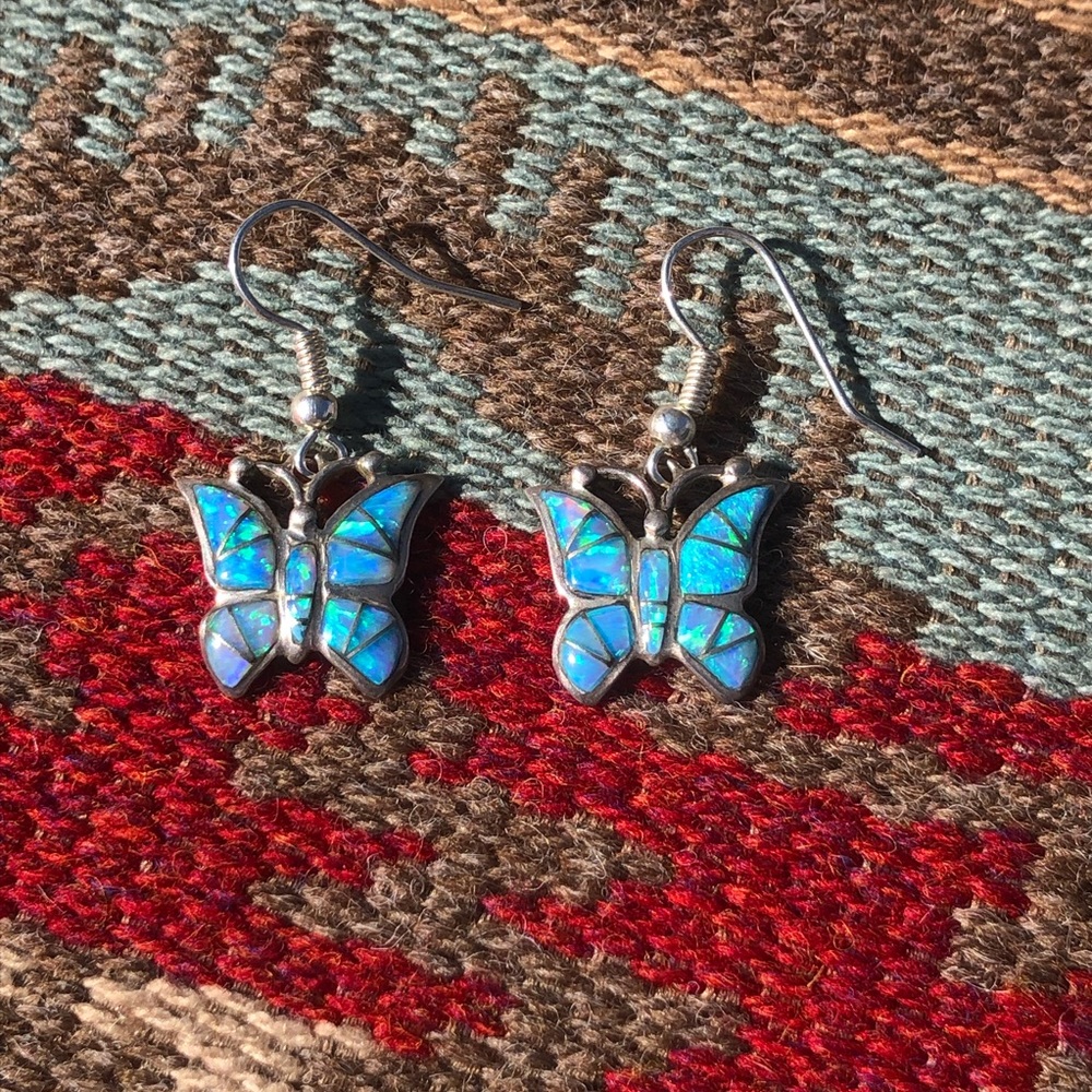 sterling silver opal butterfly earrings 🦋